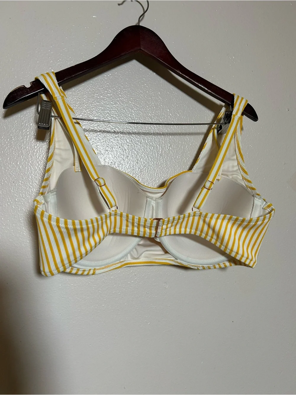 Striped Yellow & White Bikini Top Size 38D - Picture 3 of 9